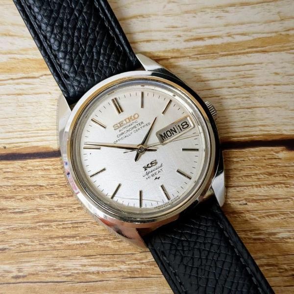 SEIKO Special Hibeat 5246-6000 Silver Case Size 35.8mm Used Watch #12102