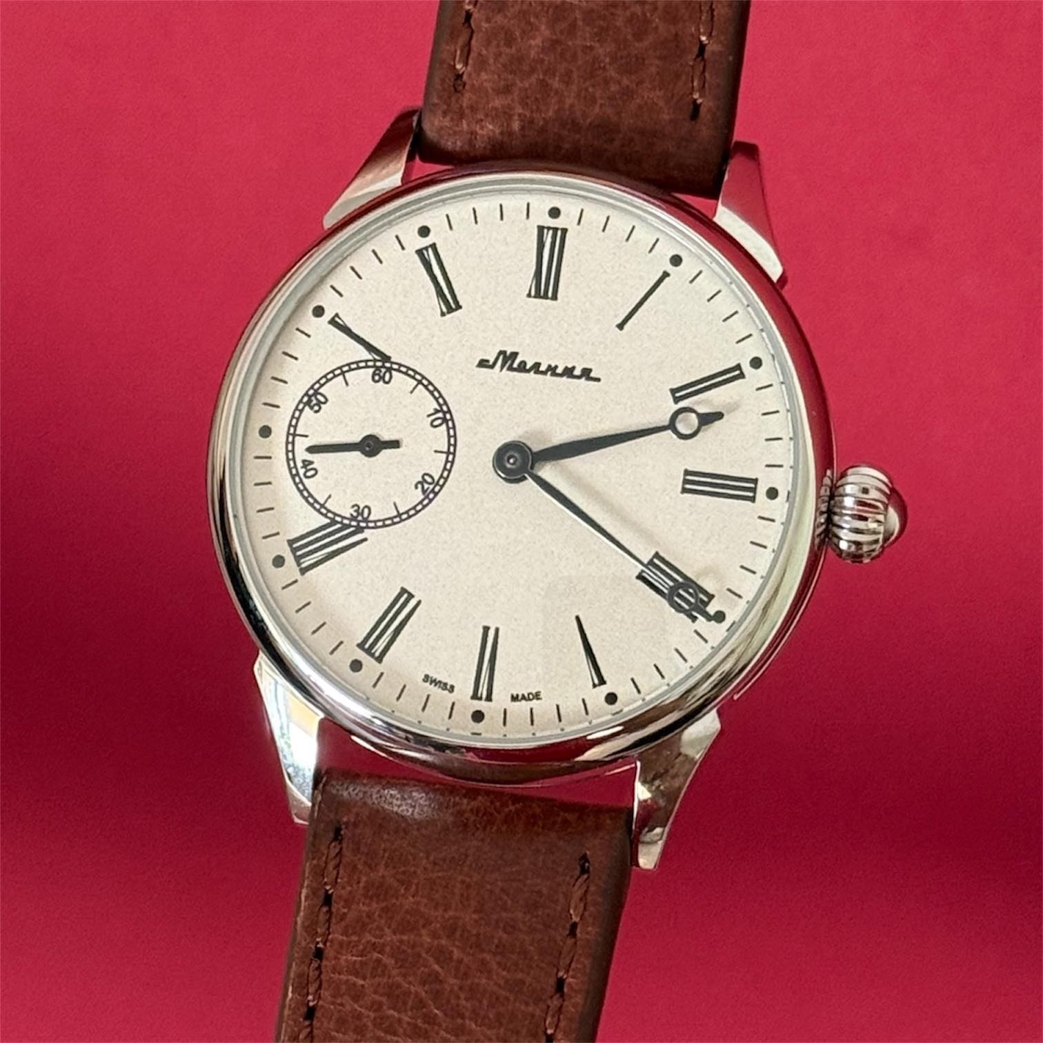 Molniya Watch Mechanical Russian USSR Molnija Classic Vintage Soviet Men Leather