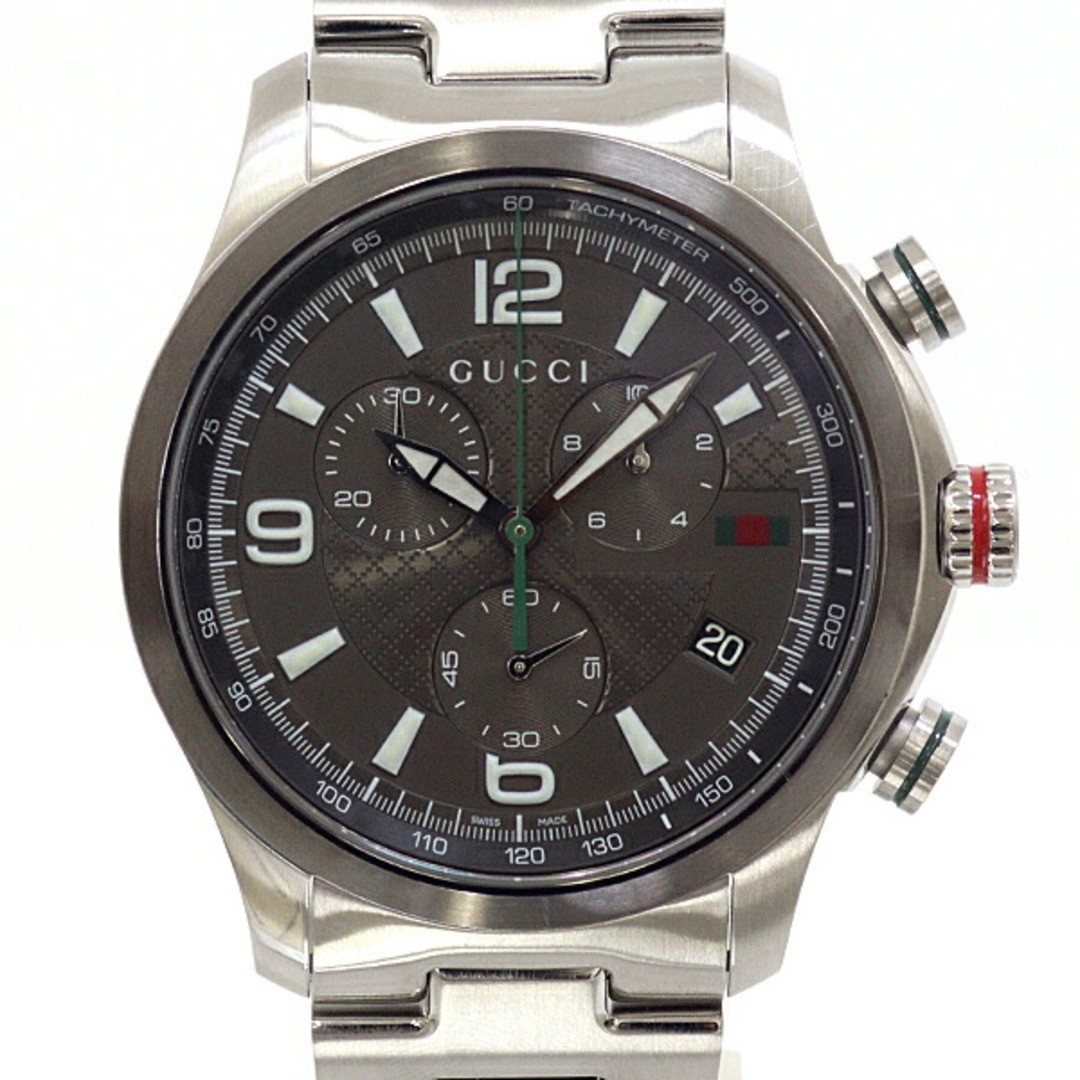 Gucci Men’s Watch G Timeless Chrono YA126238 Chronograph Grey Dial Used KAZU-0