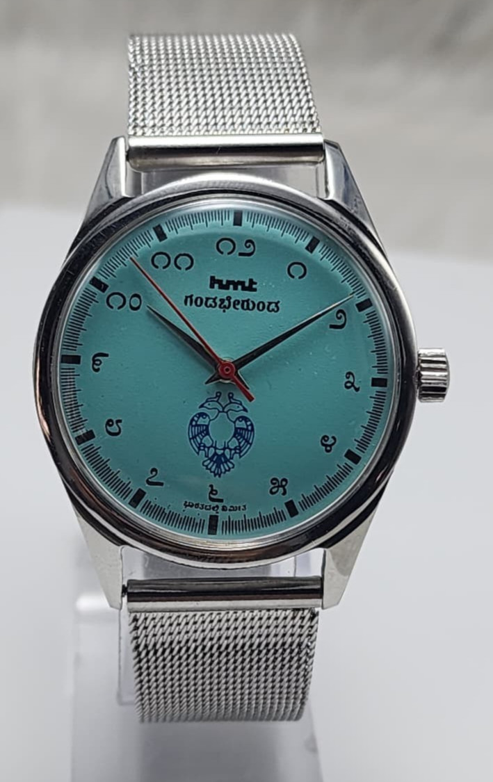 HMT Nod & Proud Kannada Aqua Blue Dial Mechanical hand Winding Watch Men’s