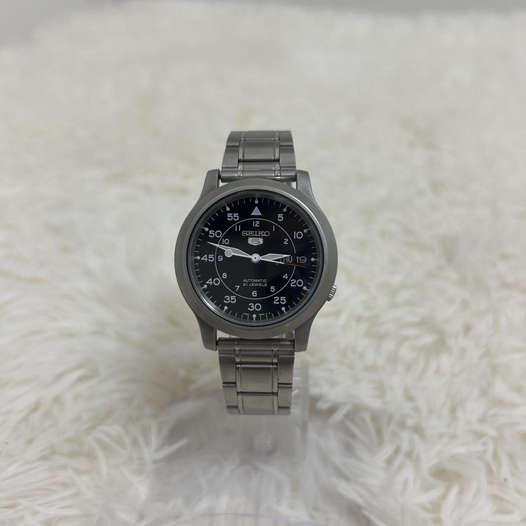 SEIKO 5 automatic 7S26 02J0 day date black working From Japan