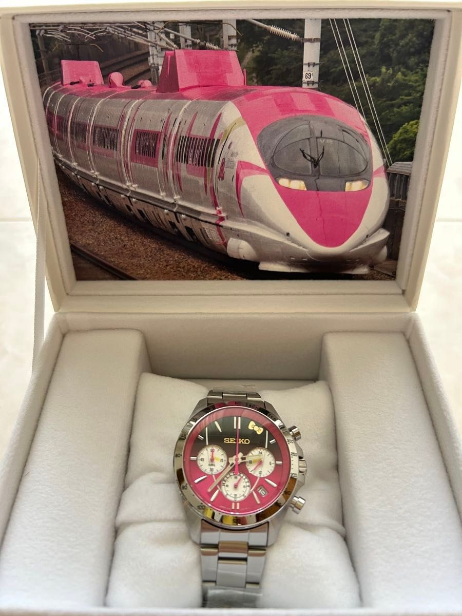Seiko Hello Kitty Shinkansen 25th Anniv Watch Pink Silver Limited From Japan