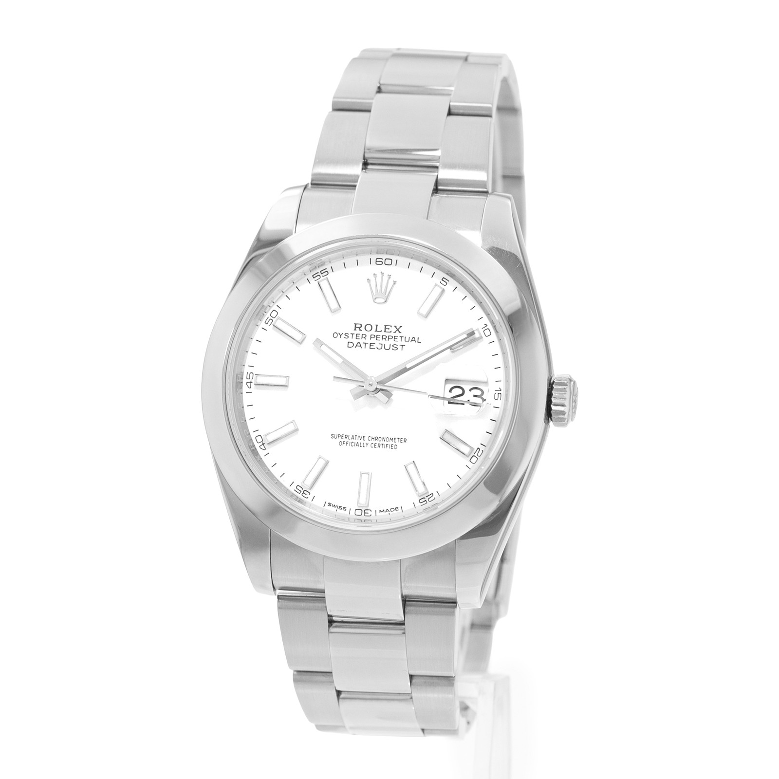 Rolex Datejust II 116300 41mm White Dial Smooth Steel Oyster Mens Watch