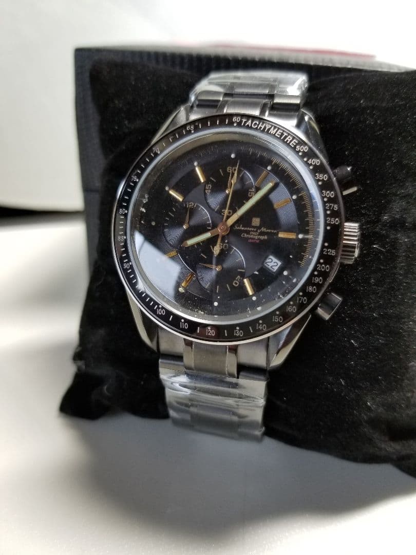 Full Black IP Center Chronograph Limited Men Watch Japanese Exclusive #QY1BBV