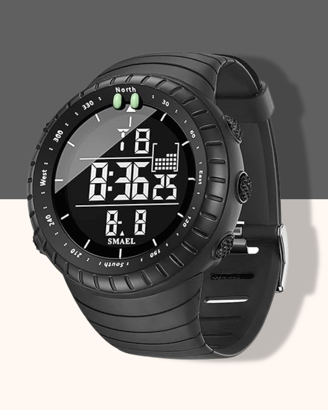 Men’s Sports Outdoor Waterproof Military Watch LED Face Alarm Stopwatch 6256