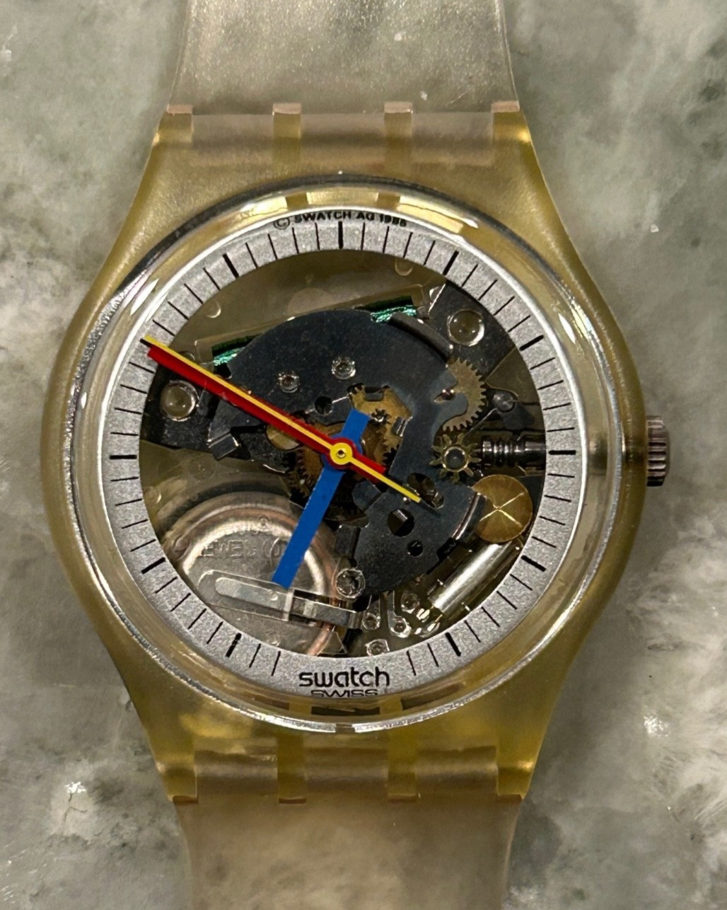 Swatch – Jelly Fish – Green Coil – 1985 – GK100 – Gent – Rare – Original Box