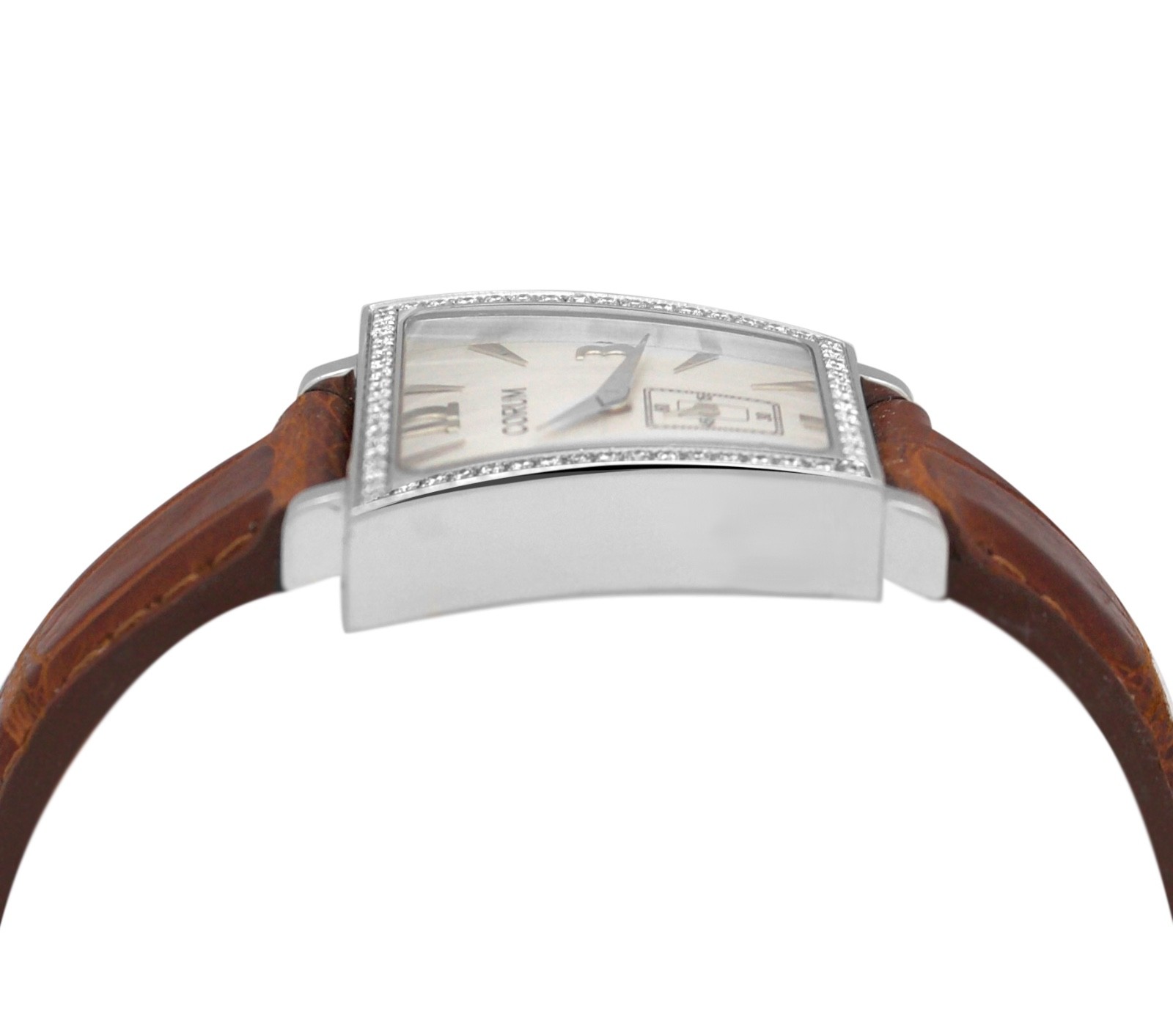 Corum Trapeze Lady Quartz 10540420 White Dial Small Seconds Diam Bezel SS Watch