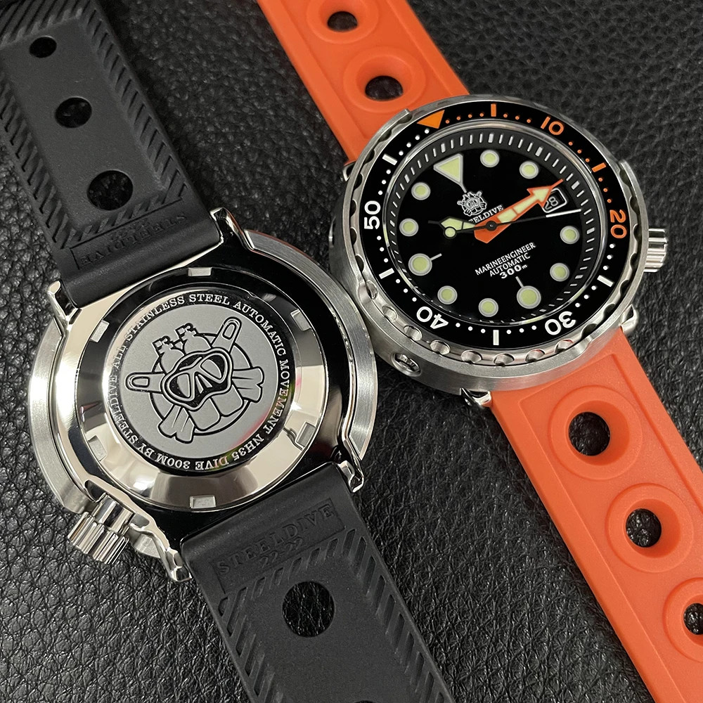 STEELDIVE SD1975C Classic Mechanical Mens Watch 30Bar Waterproof NH35, Dive Tuna