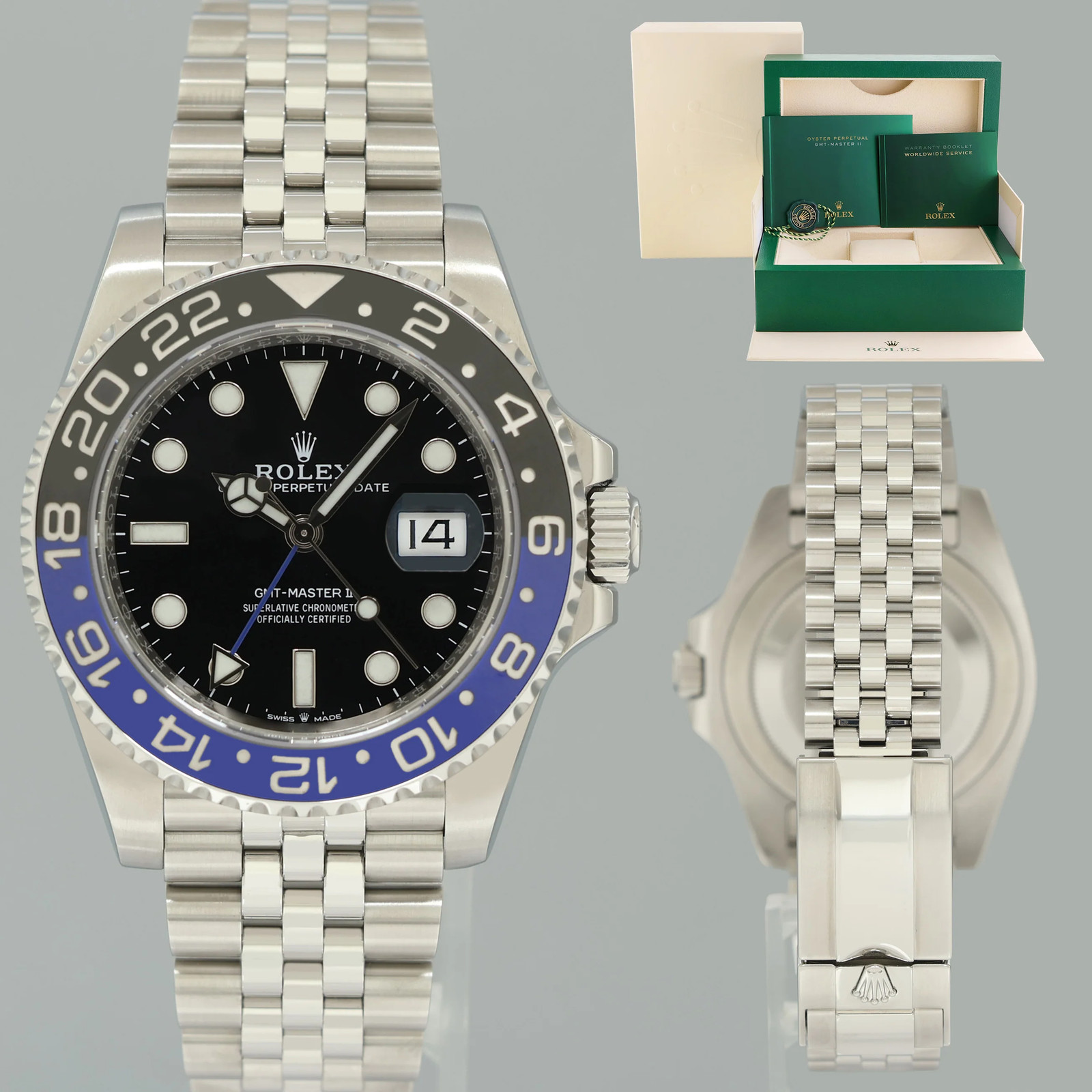 2021 MINT Rolex GMT Master II Batman Blue Jubilee Ceramic 126710BLNR Watch Box