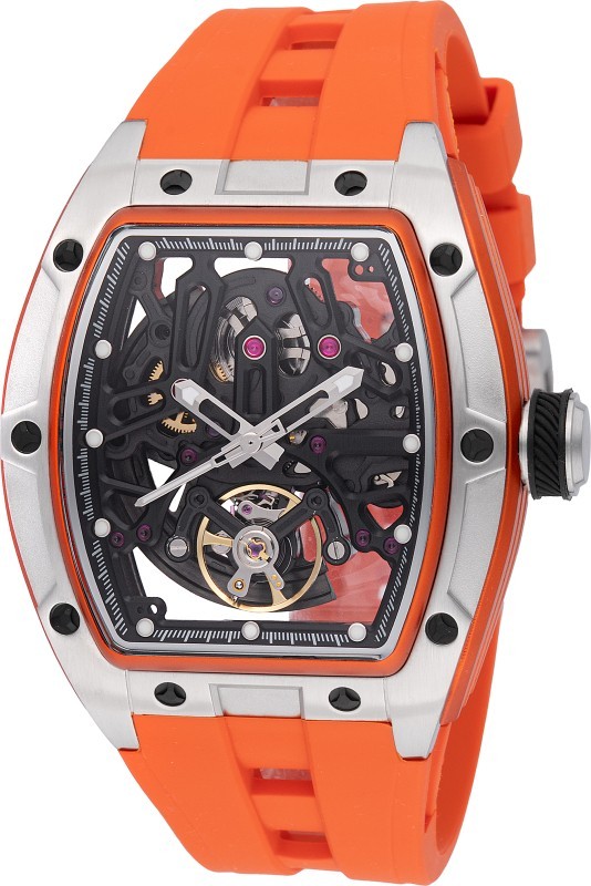 Invicta Men’s 44mm S1 Rally Automatic Skeleton Dial Orange/Black Tone SS Watch