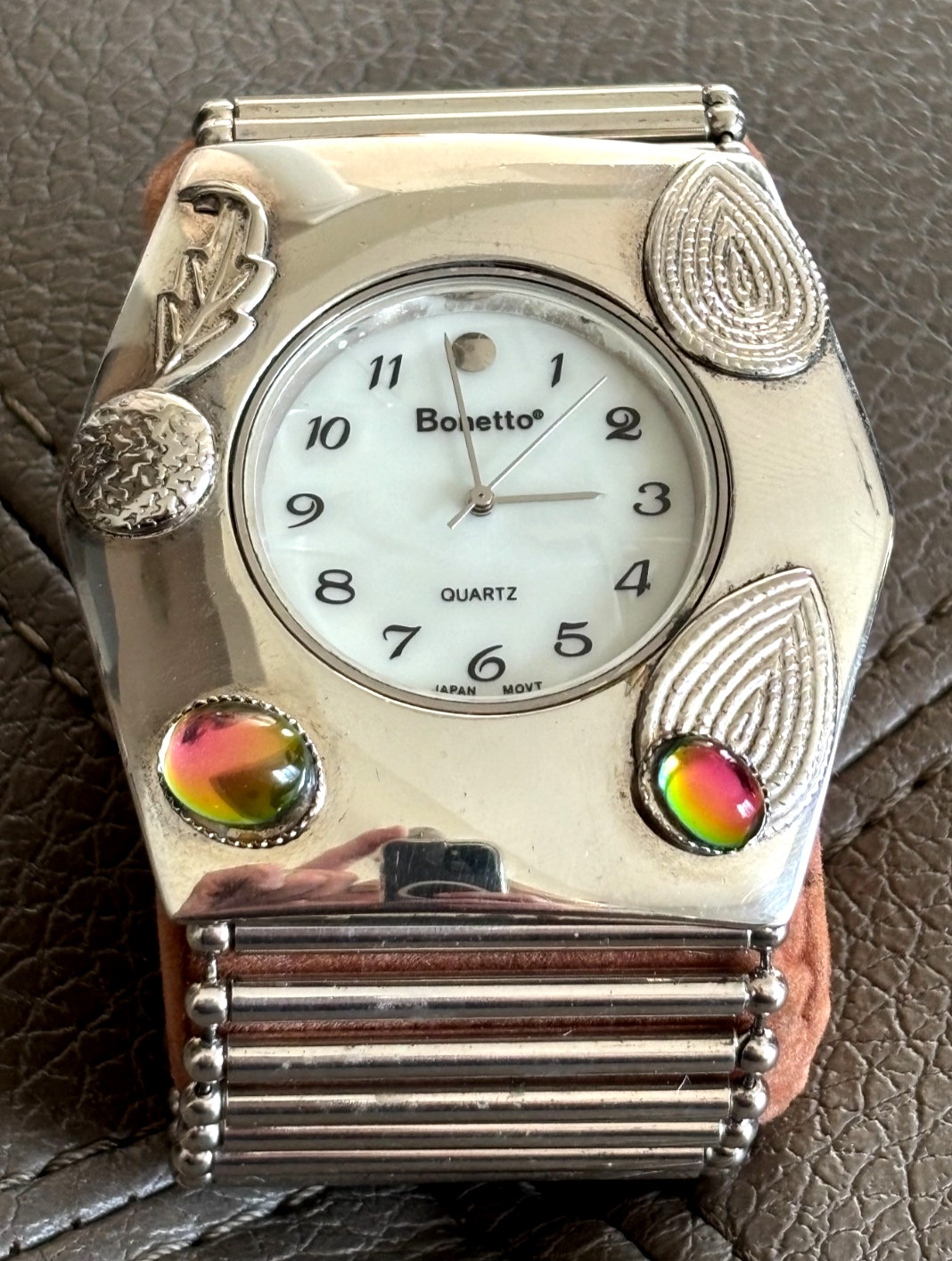 Ladies Bonetto watch retro Art Deco Native Indigenous style New battery 55mm