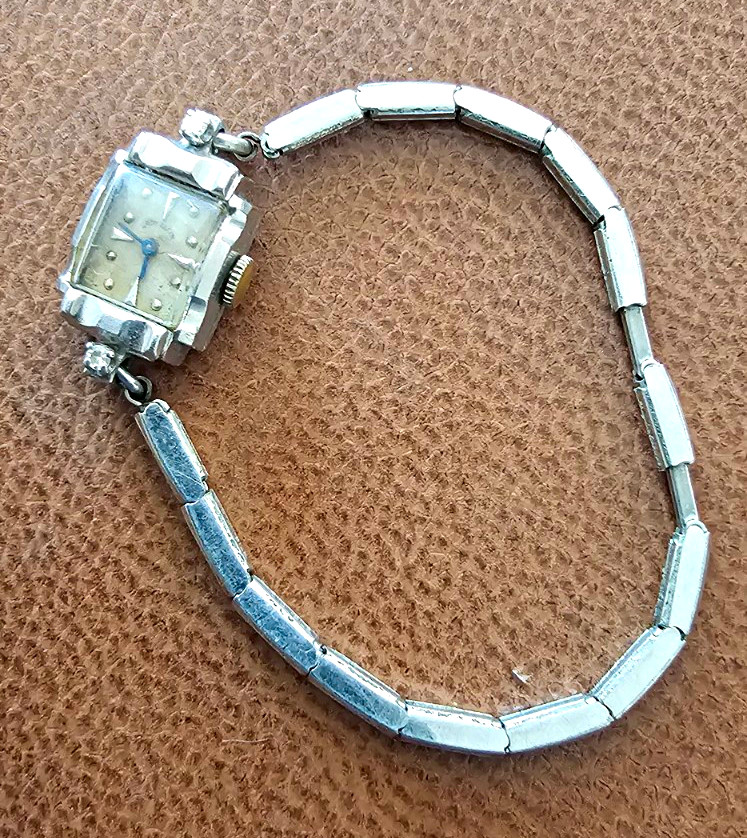 Vintage 1930s Lady Elgin Dress Watch Manual Genuine Platinum