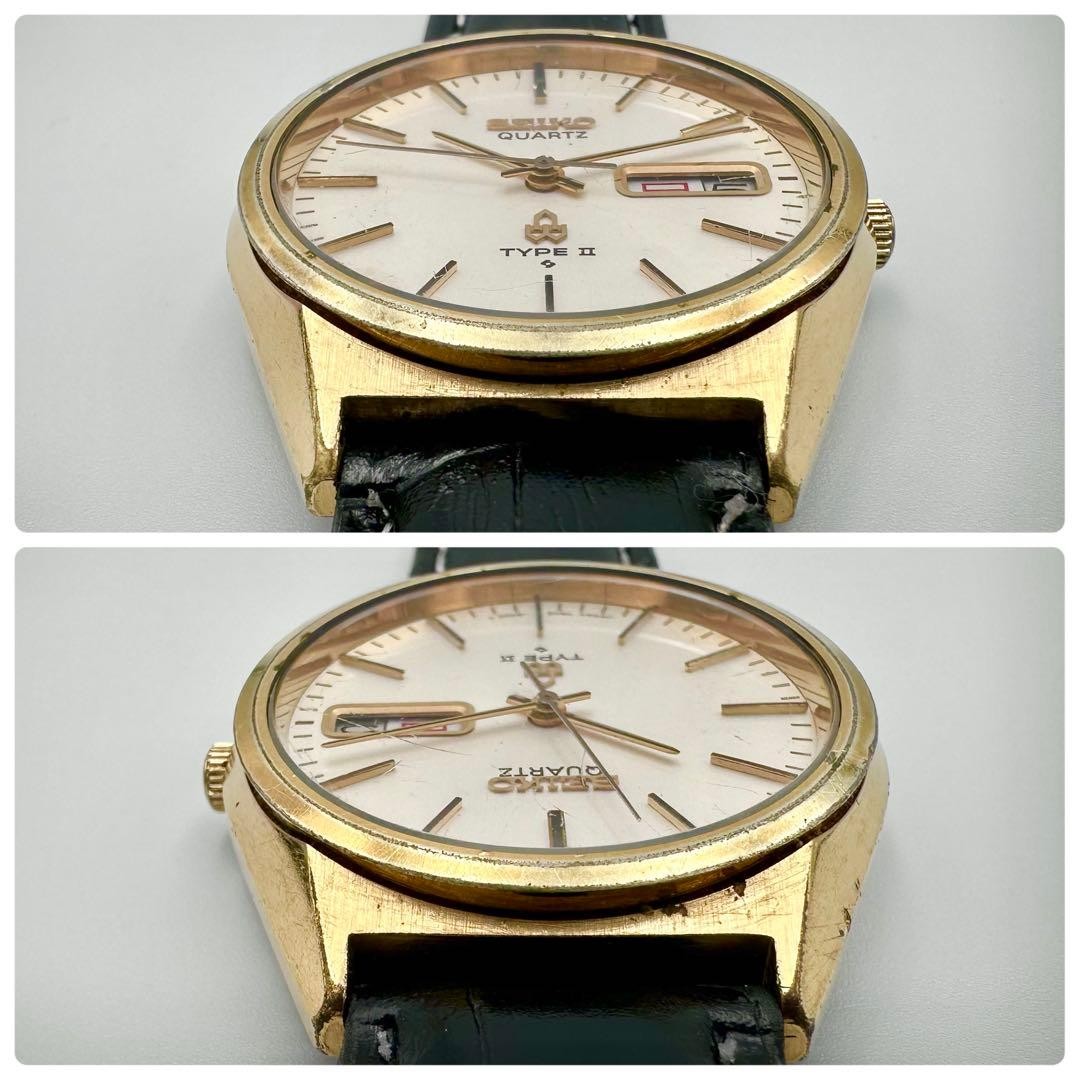 SEIKO Type II 7546-8000 Day Date Quartz Wristwatch Working Vintage