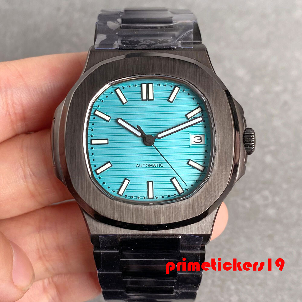 Tandorio 40mm Black Pvd Square NH35A Date Automatic Watch for Men Sapphire Lume