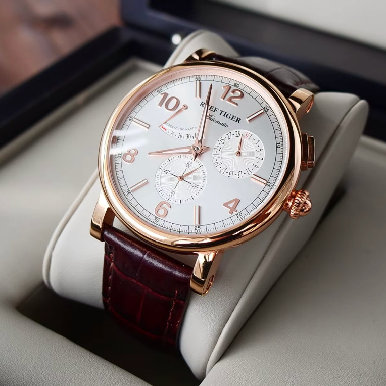 Reef Tiger Automatic Wristwatch Sapphire Dial Luxury Watch For Men