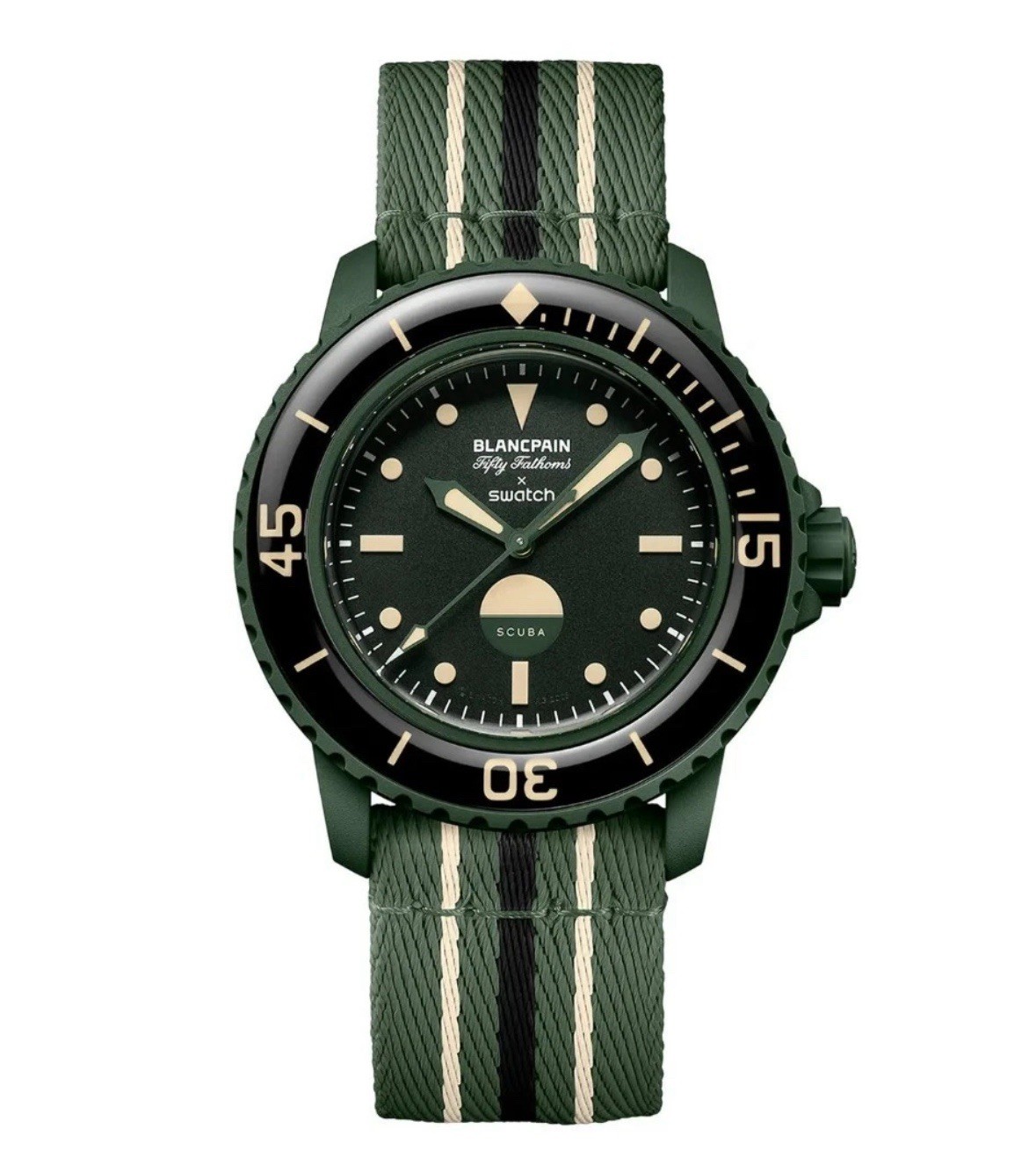 Swatch x Blancpain Bioceramic 42.3mm Watch Green Abyss SO35G100 New In Box