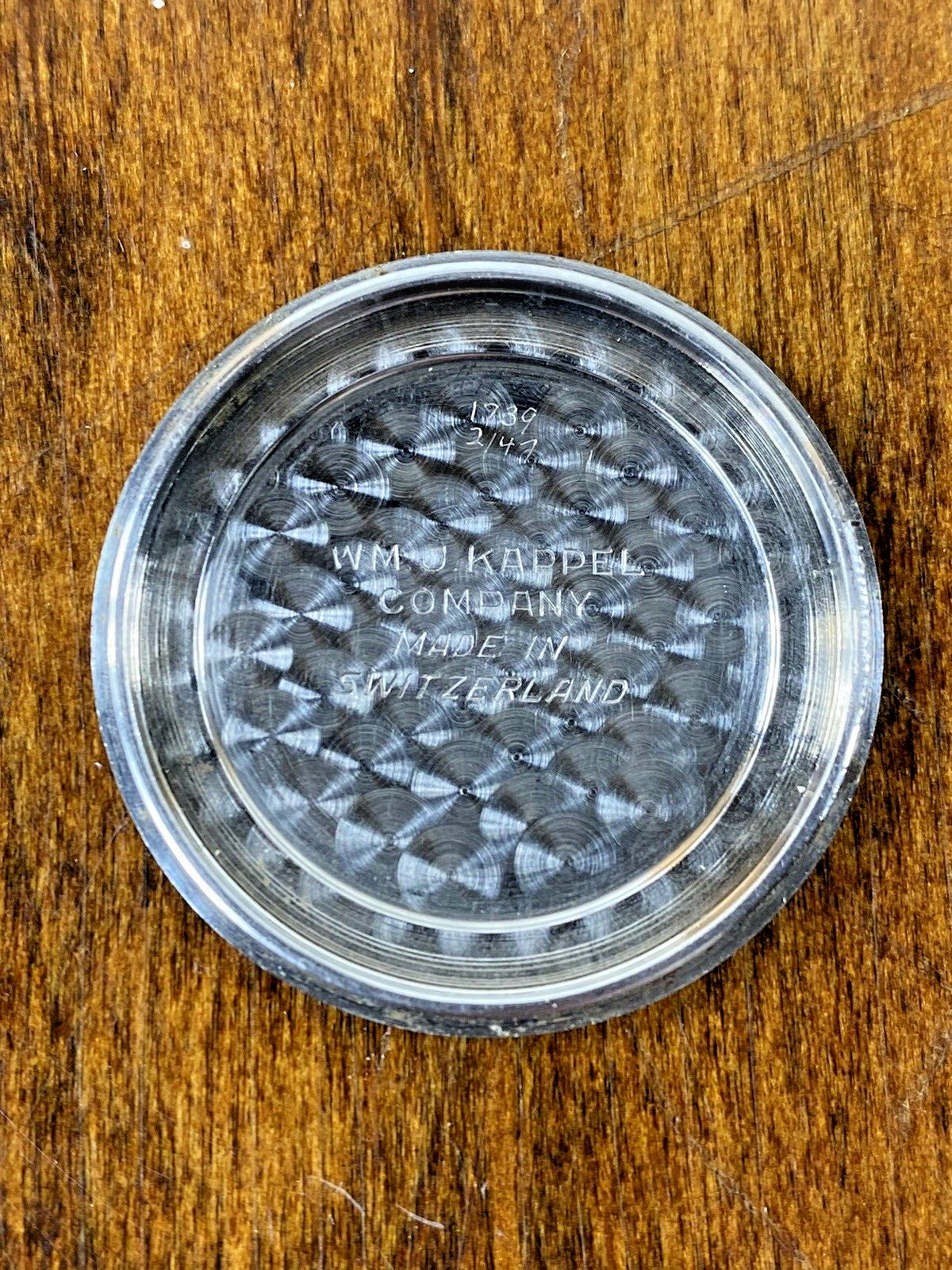 Vintage Watch Case Back Rear WM J Kappel Switzerland Engine Turned Parts Repair