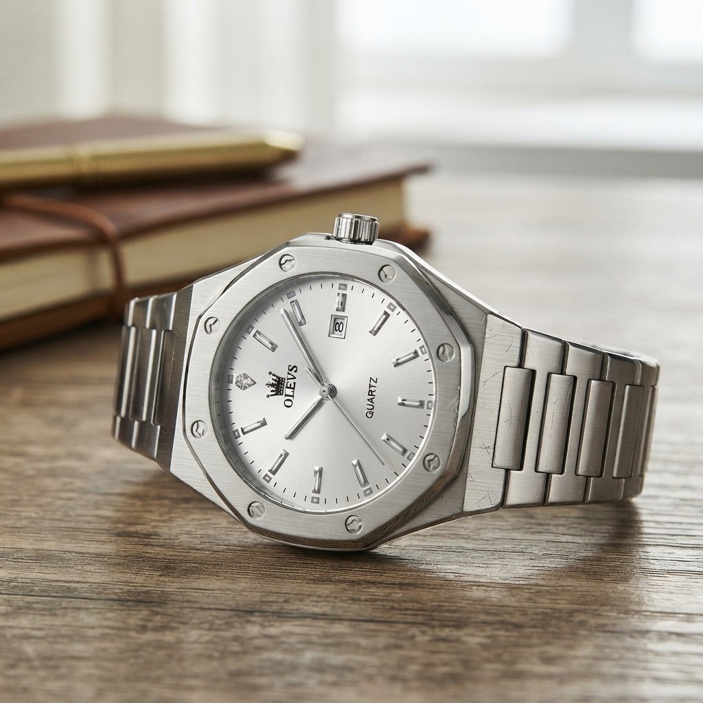 Stylish Men’s Analog Watch with Luminous Octagonal Face – Gift-Ready Packaging
