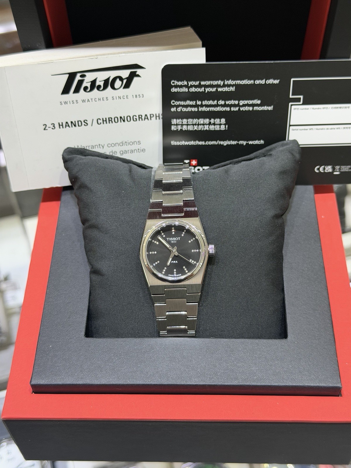 New Tissot PRX Quartz 25mm Black Diamond Dial Women’s Watch T137.010.11.056.00