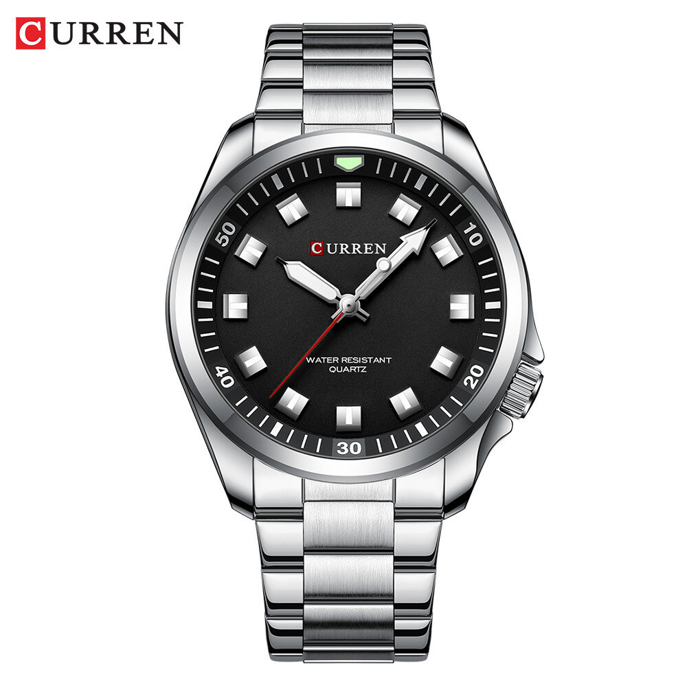 CURREN Men Quartz Watch Stainless Steel Luminous Wristwatch Business Males Watch