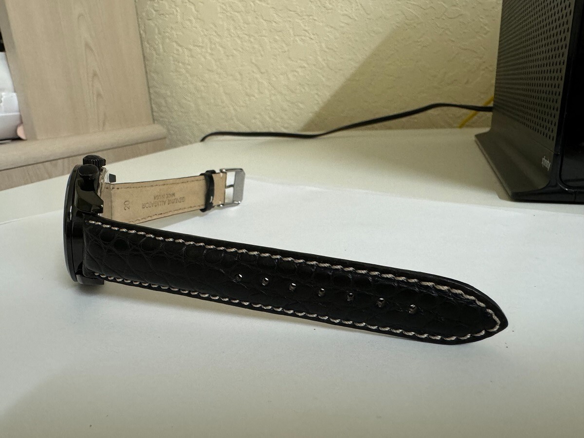 Swiss Legend Bellezza chronograph Genuine black Alligator band watch 42mm