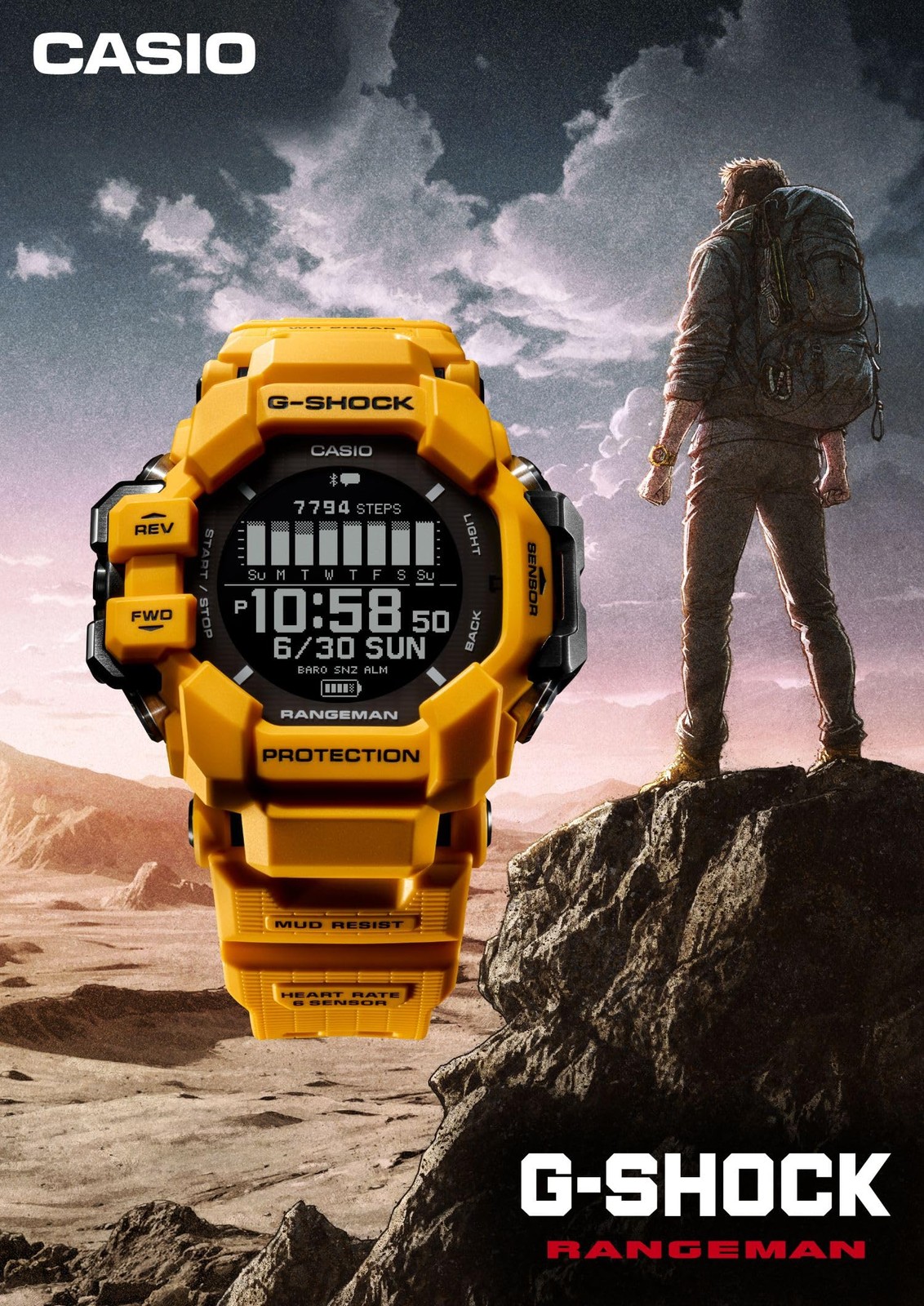 CASIO G-SHOCK GPR-H1000-1JR RANGEMAN Master of G Bluetooth GPS Men’s Watch
