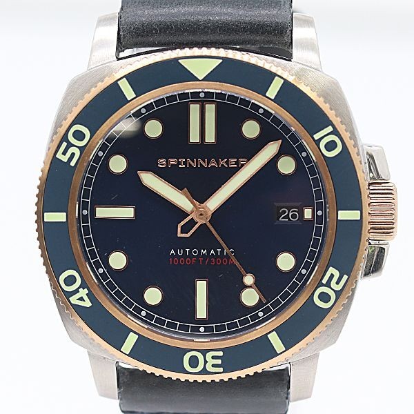 Spinnaker Hull Diver SP-5088 Automatic Blue Dial Date Men Running Used