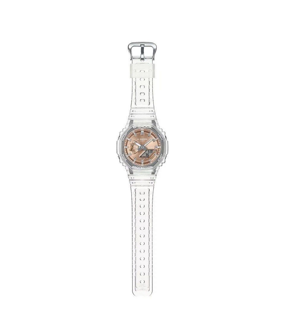 Casio G-Shock Analog Digital Bronze Dial | Clear Resin Band 20BAR Sport