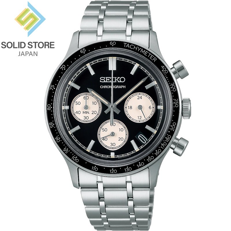SEIKO SELECTION SBTR055 Chronograph Stainless Steel Quartz Watch Black 38.7mm