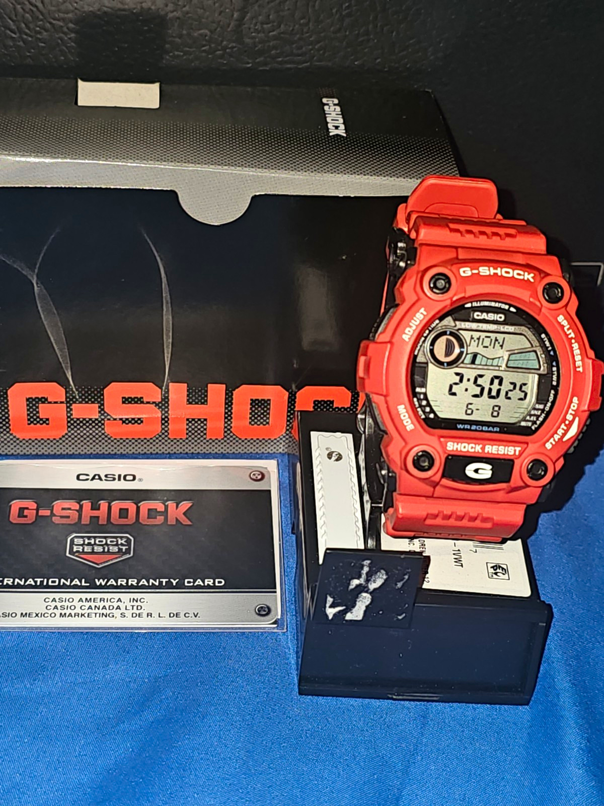Casio G-SHOCK Digital Quartz 200m WR Red Resin Strap Watch w/ Box Papers