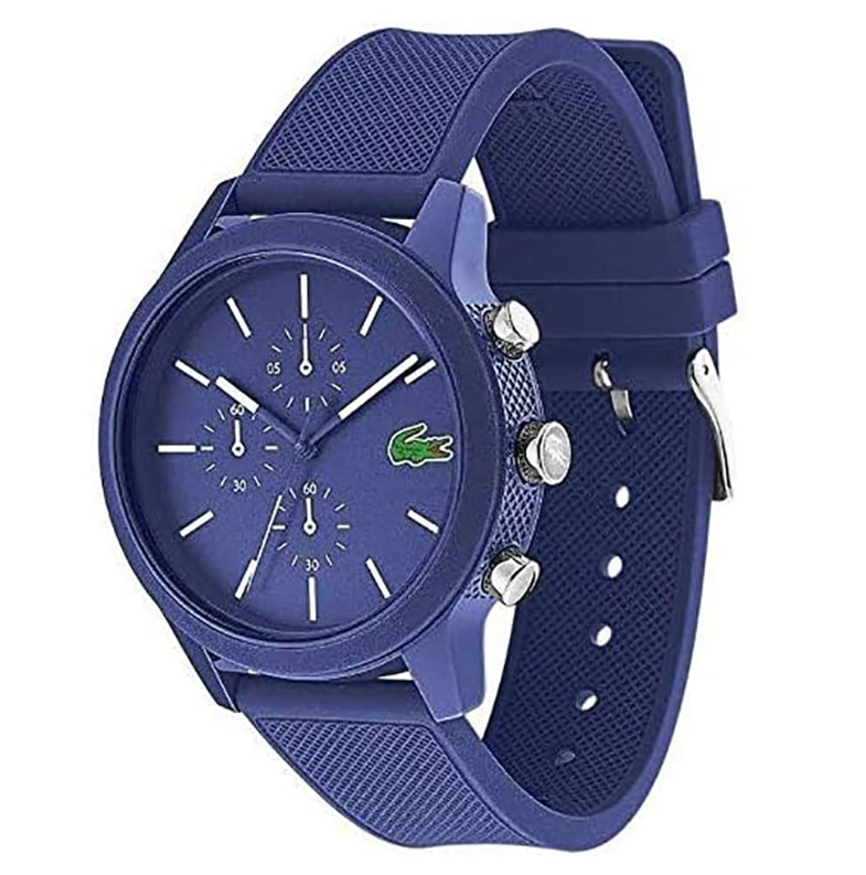 LACOSTE 2010970 12.12 BLUE CHRONOGRAPH DIAL BLUE SILICONE STRAP MENS WATCH