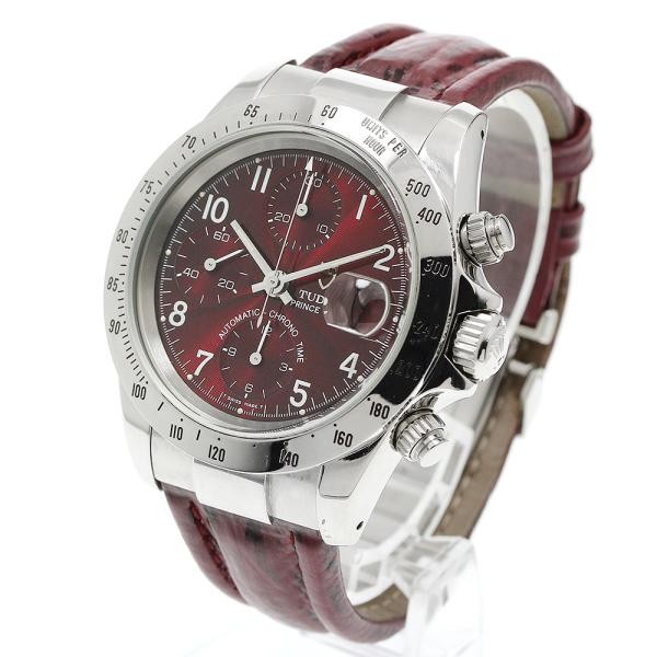 TUDOR PRINCE DATE CHRONOTIME 79280 39mm SS Red #C19089