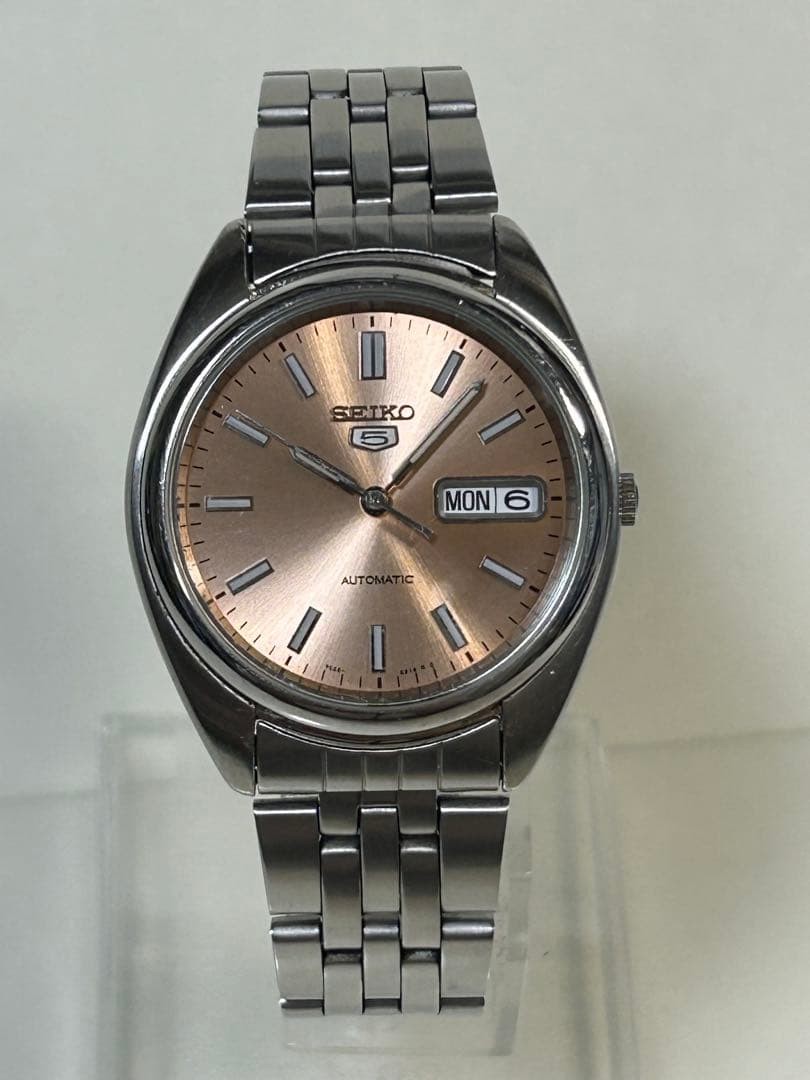 Fully Functional Rare SEIKO 5 Salmon Pink Dial Transparent Case 7S26 0430
