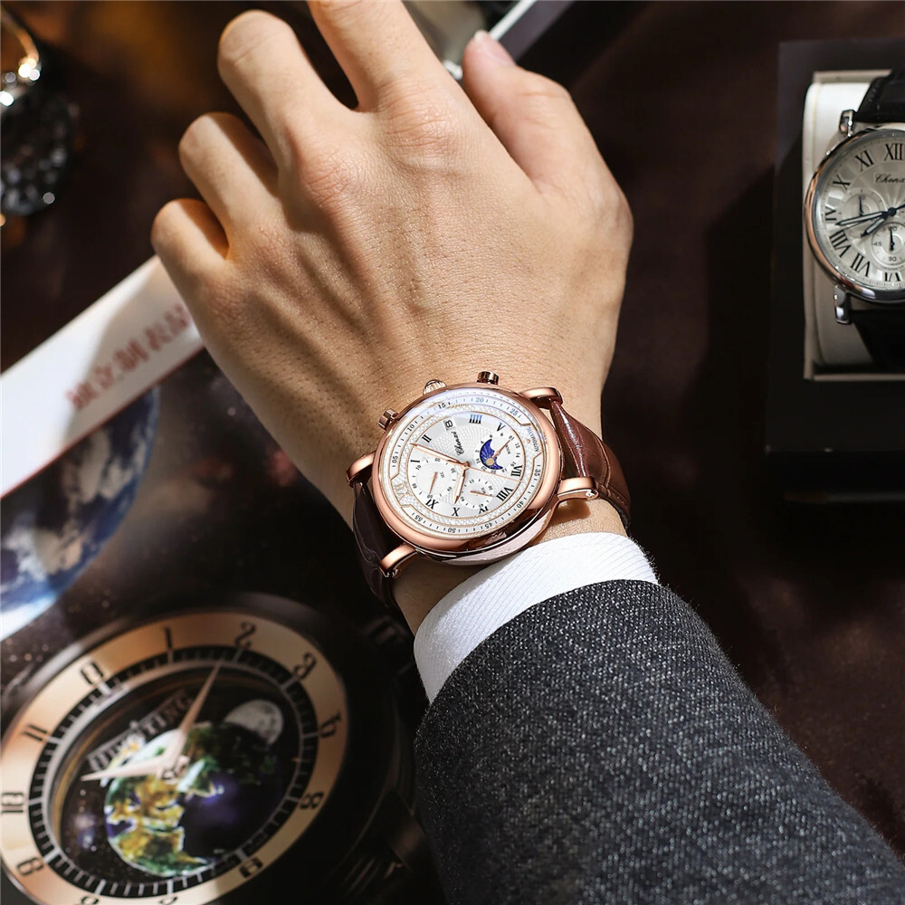 CHENXI Watch Male Roman Numeral Chronograph Wristwatch Luminous Men Quartz Watch