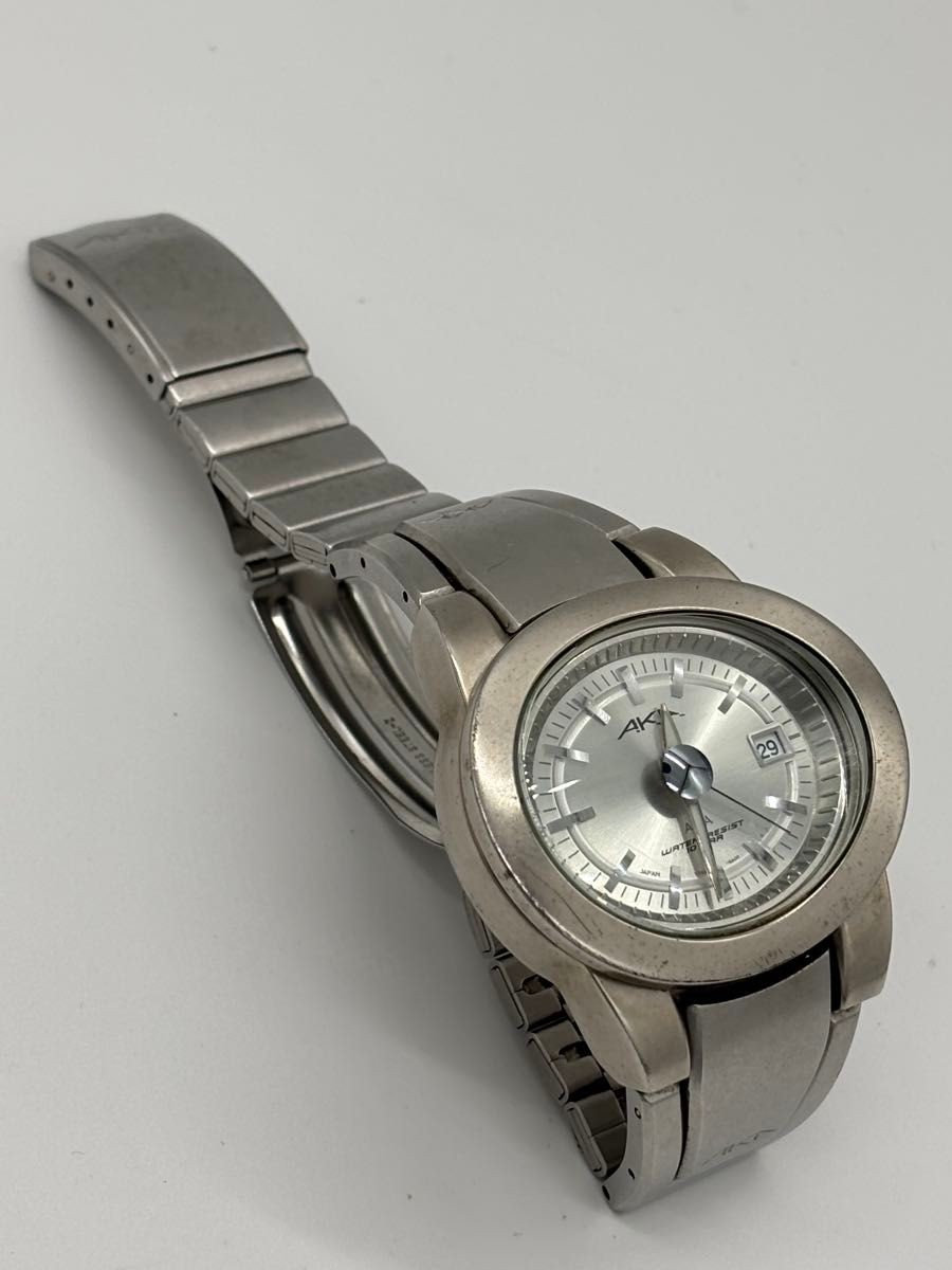 SEIKO Alba AKA V742-5A50 Quartz Mens Date Watch Silver Dial Japan