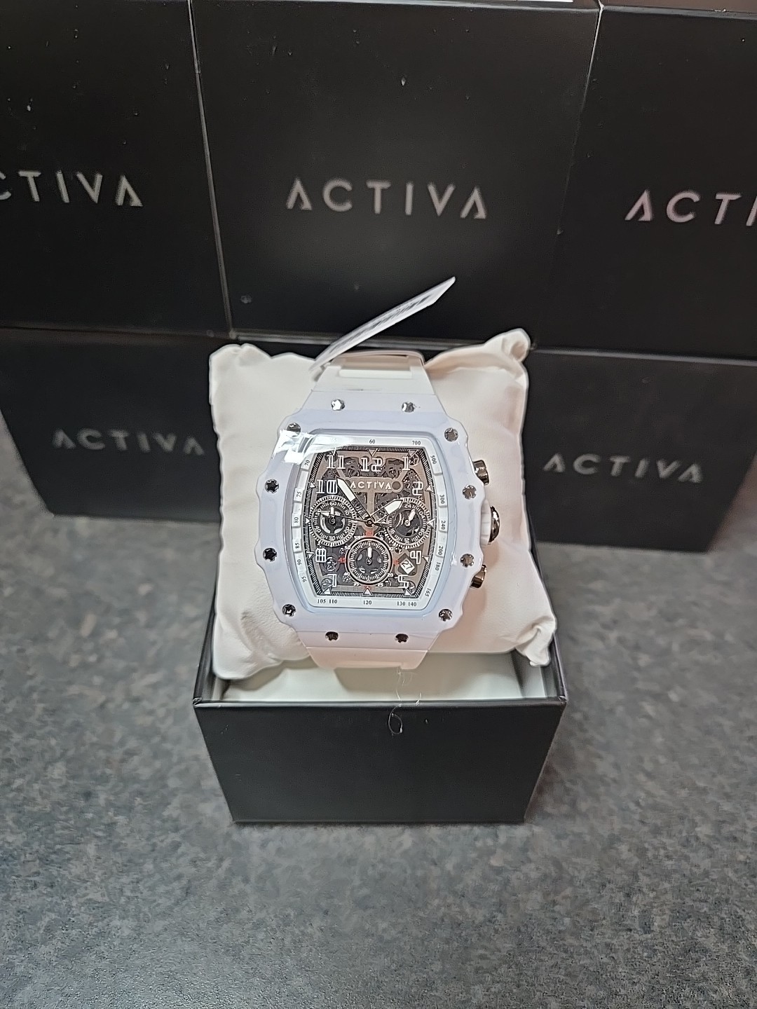 Activa Circuit X Invicta 44.3mm Skeleton Dial PC Case Material White Watch NEW