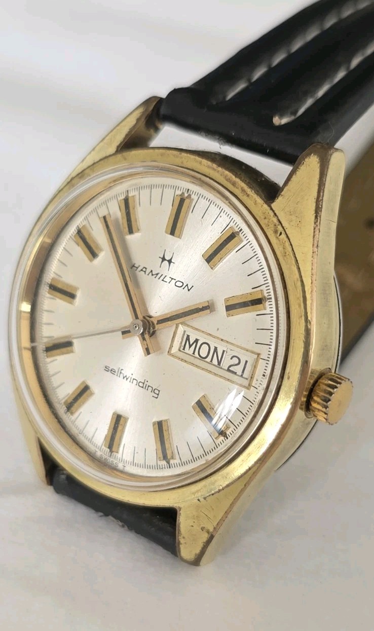 Vintage Hamilton Selfwinding 826 Day Date Gold Tone Men’s 35mm Watch 826007-4
