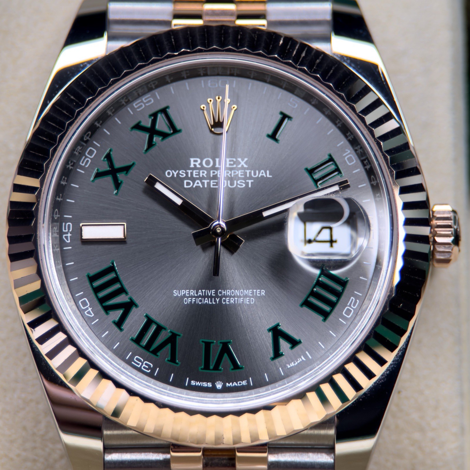 NEW 2024 Rolex Datejust 41 Wimbledon Rose Gold Steel Jubilee FULL SET 126331