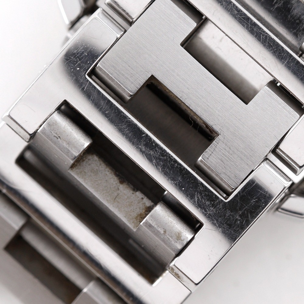 HERMES CL1.910 Chronograph Clipper Watches Silver blackDial Stainless Stee…