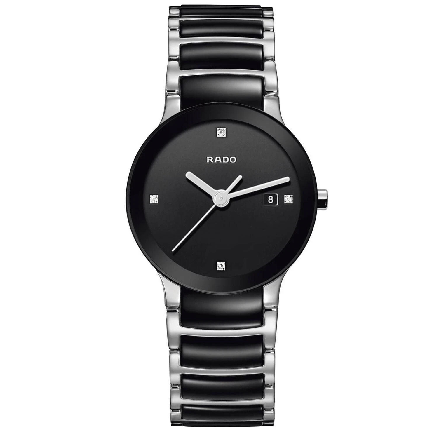 Rado Centrix Quartz Diamond Black Dial Stainless Steel Ladies Watch R30935712