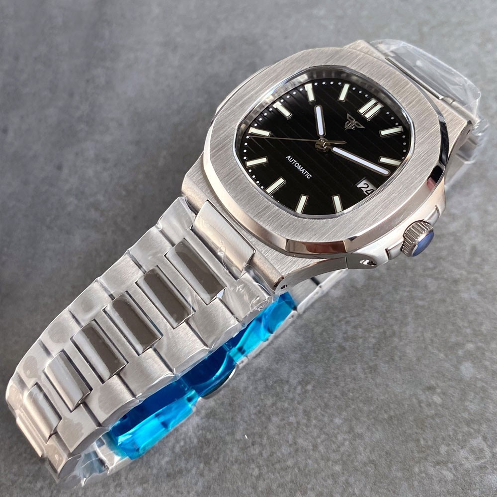 Tandorio 40mm Business Square Sapphire 20ATM Lume Automatic NH35A Men Watch Date