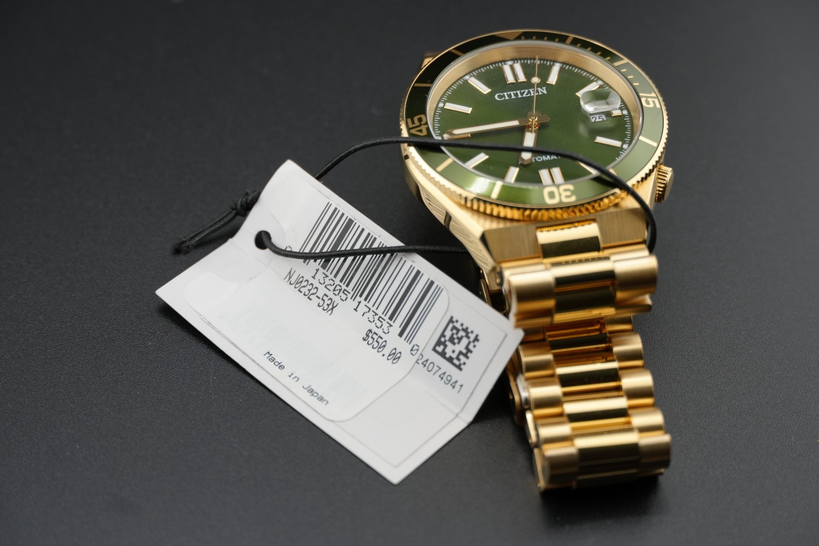 NWT Citizen Tsuyosa Shore Automatic | Green Dial & Gold-Tone | NJ0232-53X