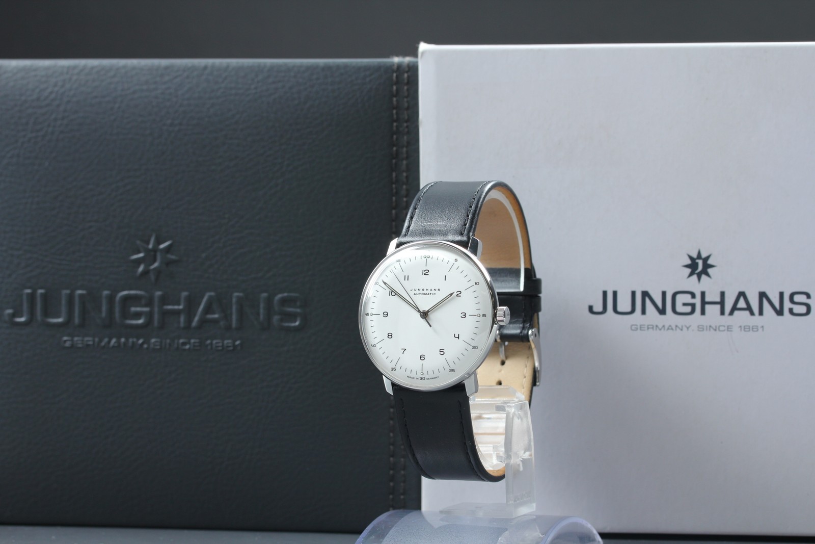 Junghans Max Bill 027/3500.04 White Dial Automatic Watch[ Box and Band Damaged ]