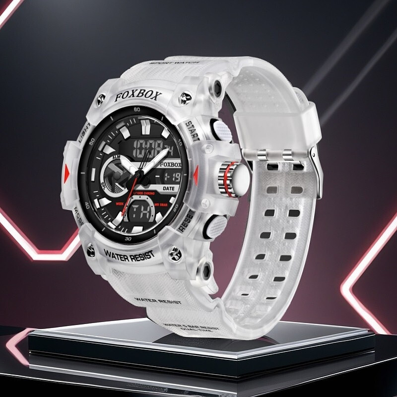 Men Sport Wristwatch Digital Analog Waterproof Quartz LED Multifunction Watch