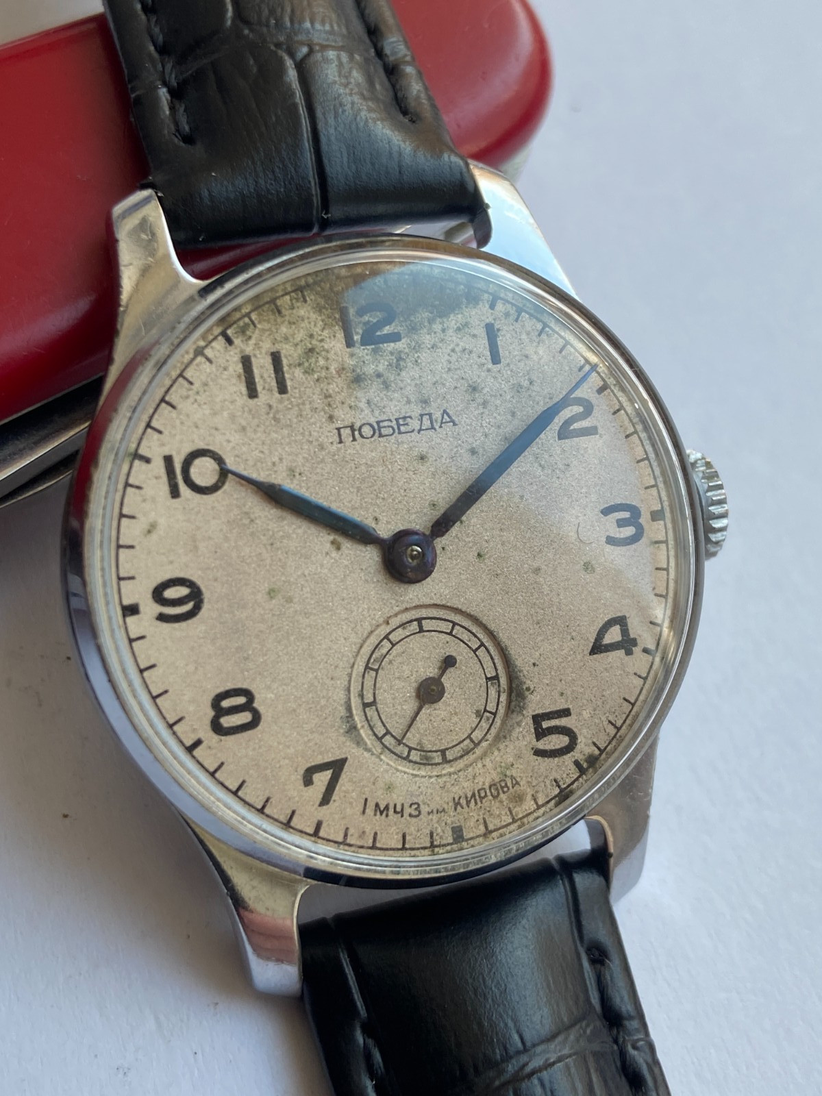 Vintage RARE SOVIET WRIST WATCH Men POBEDA ПОБЕДА 15 JEWELS CCCR 4-52 1MCHZ