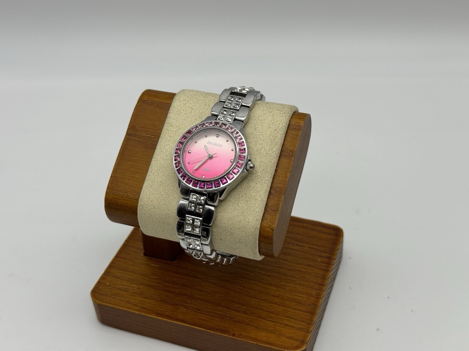 Armitron Watch Women Silver Tone Ombre Pink Dial