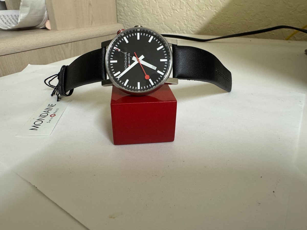 Men’s Mondaine Evo Alarm black dial Watch A468.30352.14SBB