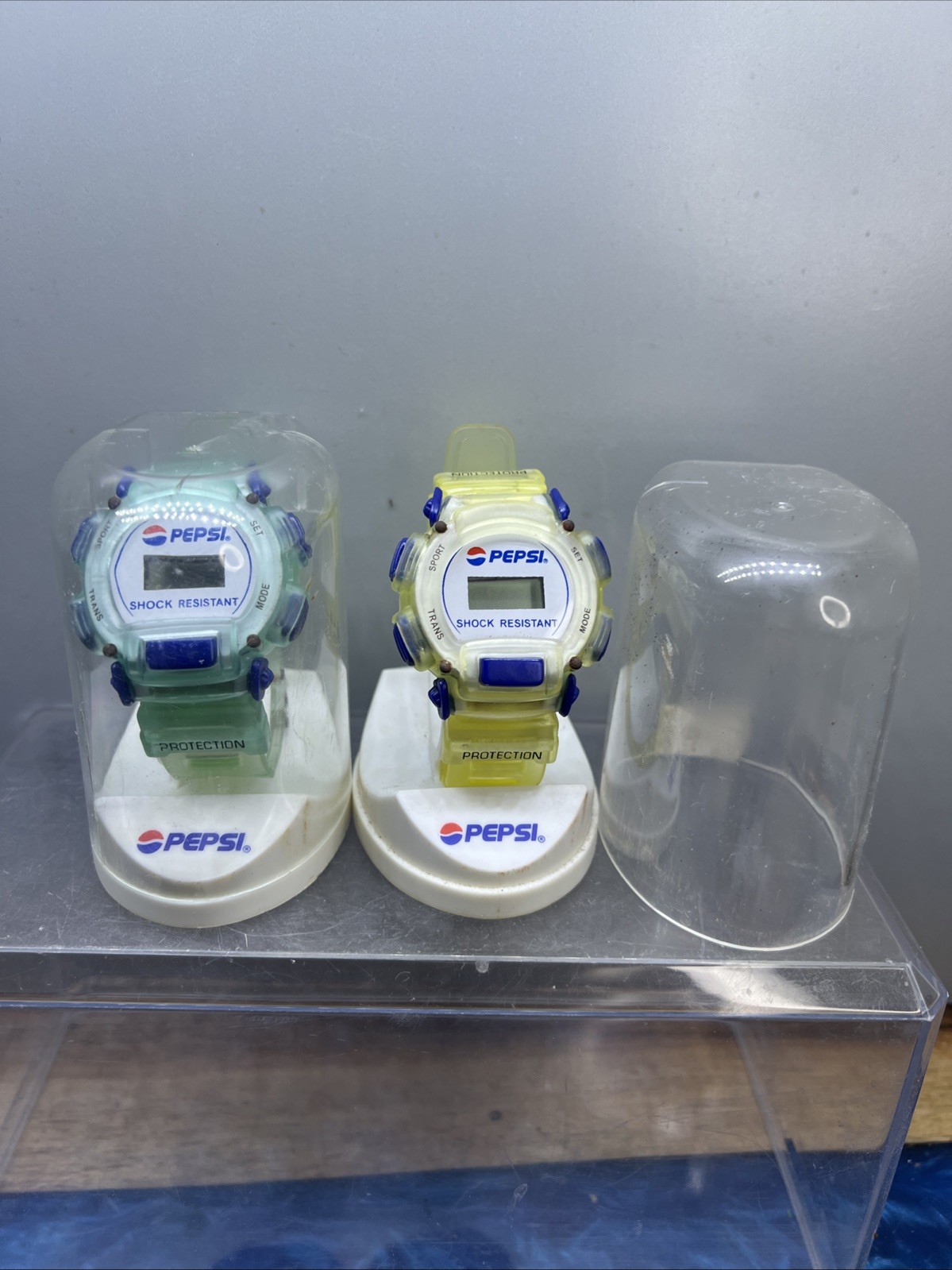VINTAGE Pepsi Watch SHOCK RESISTANT WATCH Lot Of 2 NOS Retro