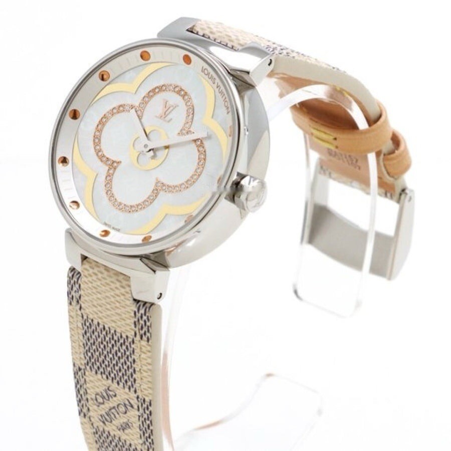 LOUIS VUITTON Tambour Moon Divine MM QA019Z Mother of Pearl Watch