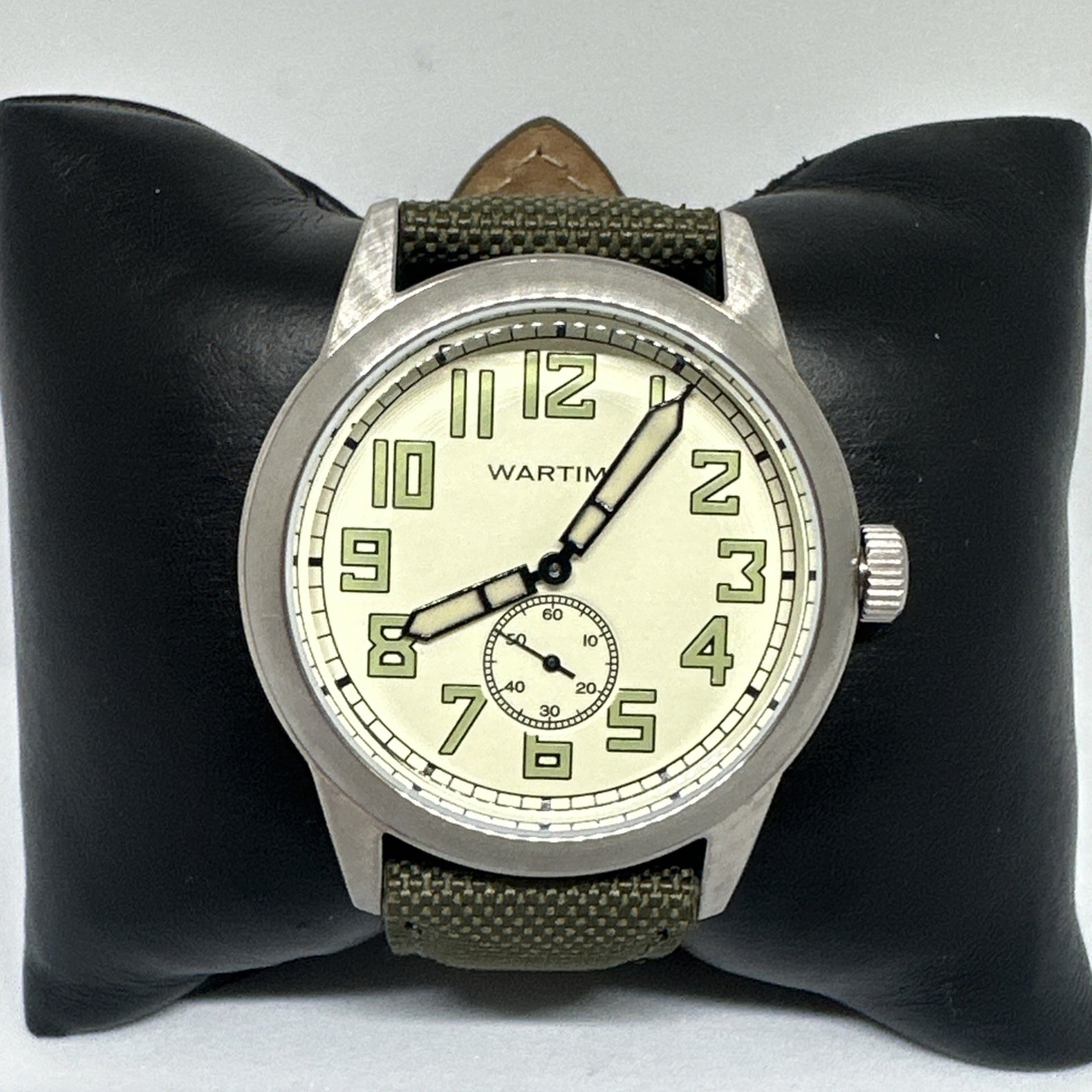Wartime WW2 Military C31/500 Men’s Green Leather Straps Analog Dial Watch NSD42